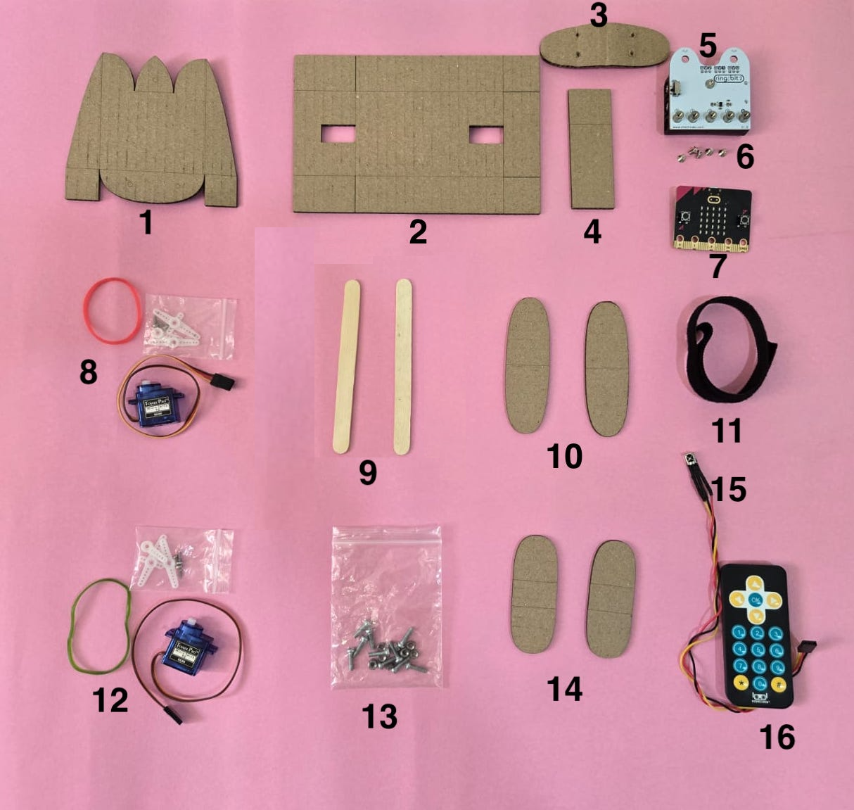 DIY Robot Dog Kit Parts
