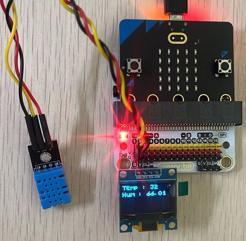 DHT11 and OLED connection