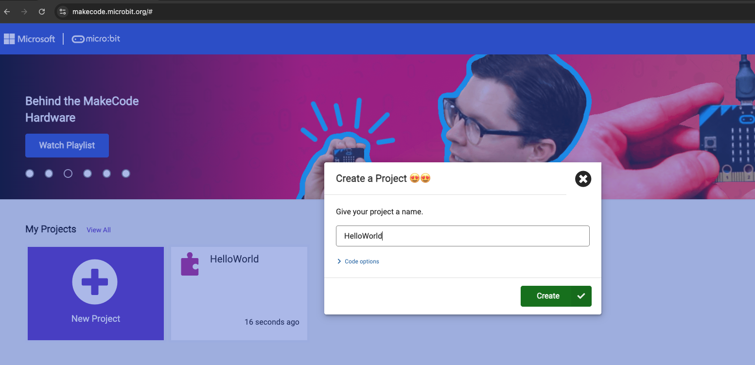 MakeCode New Project